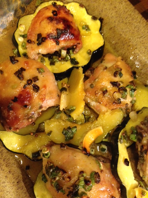 Savory combination of squash and chicken.