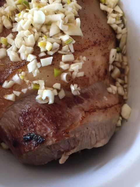 Garlic and brisket, ready for onions